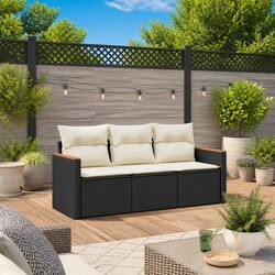 Stylish Black Rattan Sofa Set for Outdoor Spaces