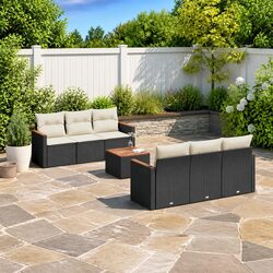 Stylish Outdoor Garden Sofa Set 7 Piece in Black