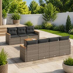 Comfortable 8 Piece Grey Outdoor Sofa Set