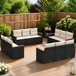 Enhance Your Patio with a 12 Piece Black Garden Sofa Set