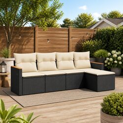 5-Piece Outdoor Sofa Set in Black for Stylish Living