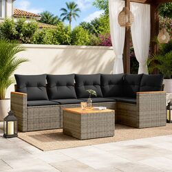 Transform Your Patio with a 6-Piece Grey Sofa Set