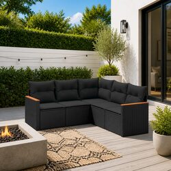 5-Piece Outdoor Sofa Set in Black for Your Patio