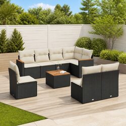 9-Piece Outdoor Sofa Set with Cushions for Stylish Living