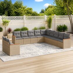 Elevate Your Patio with an 11 Piece Beige Sofa Set