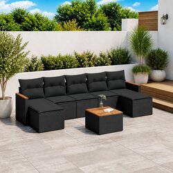 Transform Your Patio with an 8-Piece Black Rattan Sofa Set