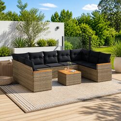 Outdoor Lounge 10-Piece Sofa Set with Storage
