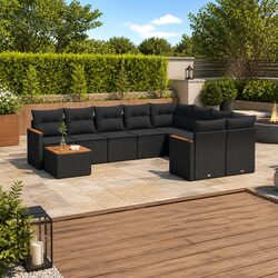 10 Piece Black Outdoor Sofa Set for an Inviting Space