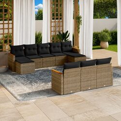 Stylish Grey 10-Piece Patio Sofa Set for Outdoor Relaxation