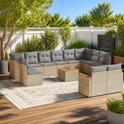 Upgrade Your Outdoor Space with 13-Piece Sofa Set in Beige
