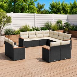 Outdoor Rattan Garden Sofa Set 11 Piece for Relaxation