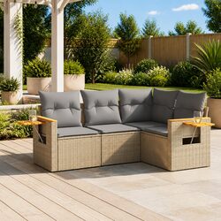 Enhance Your Outdoor Space with This Beige Garden Sofa Set