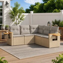 Enhance Your Outdoor Space with This Beige Sofa Set
