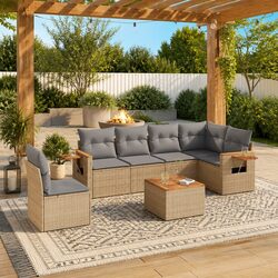 Transform Your Outdoor Space with This Beige Sofa Set