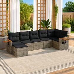 Enhance Your Outdoor Living with 7-Piece Grey Sofa Set