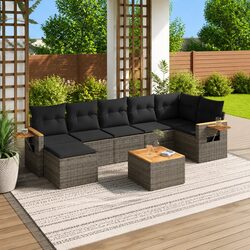 Elevate Your Outdoors with This 8-Piece Grey Sofa Set