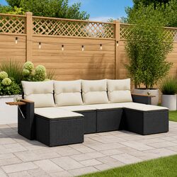 Inviting 6-Piece Patio Lounge Sofa Set in Black