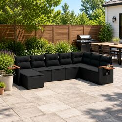 Transform Your Patio with This 8-Piece Black Sofa Set