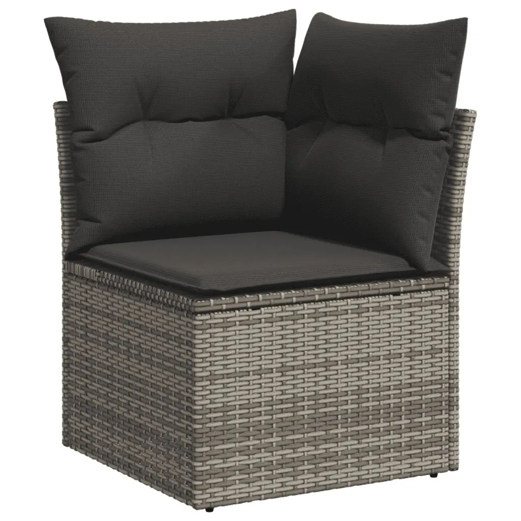 Garden Sofa Set 9 Piece Outdoor Furniture Grey Poly Rattan Modular Patio