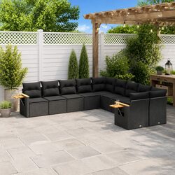 10-Piece Modular Black Outdoor Sofa Set for Your Patio