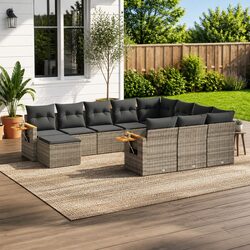 11 Piece Outdoor Sofa Set in Grey for Ideal Backyard Living