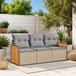 Outdoor 3 Piece Patio Sofa Set in Beige - Ideal for Relaxation