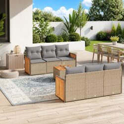 Transform Your Patio with a 7 Piece Beige Garden Sofa Set