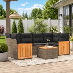 Stylish 7-Piece Outdoor Patio Sofa Set in Grey