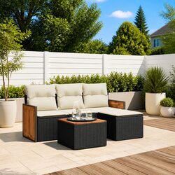 Enhance Your Outdoor Living with this Black Garden Sofa Set