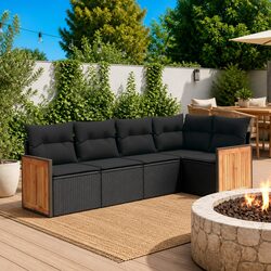 Stylish Outdoor 5-Piece Patio Sofa Set in Black