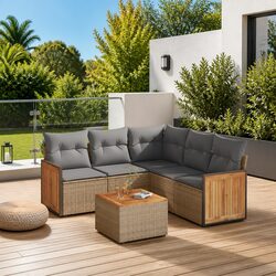 6-Piece Beige Patio Furniture Set for Relaxation