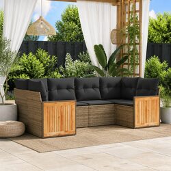 Elevate Your Outdoors with 6 Piece Grey Sofa Set