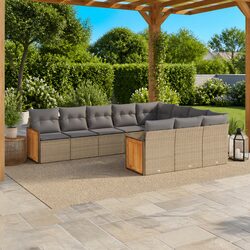 Transform Your Patio with This 10-Piece Sofa Set in Beige