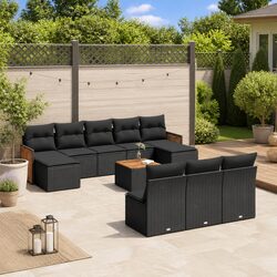Transform Your Patio with 11-Piece Black Sofa Set