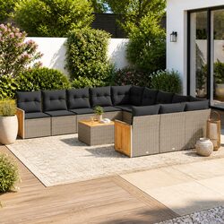 Stylish 12-Piece Grey Patio Sofa Set for Your Backyard