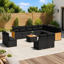Stylish Black Modular 13-Piece Outdoor Sofa Set