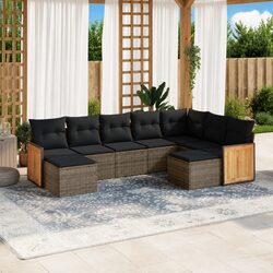 Transform Your Outdoor Space with 9 Piece Grey Rattan Sofa Set
