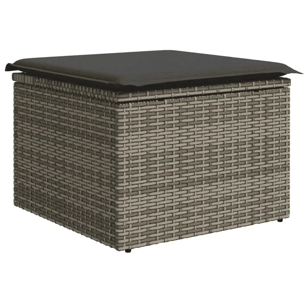 Outdoor Sectional Sofa Set 10 Piece Garden Furniture Grey Poly Rattan with