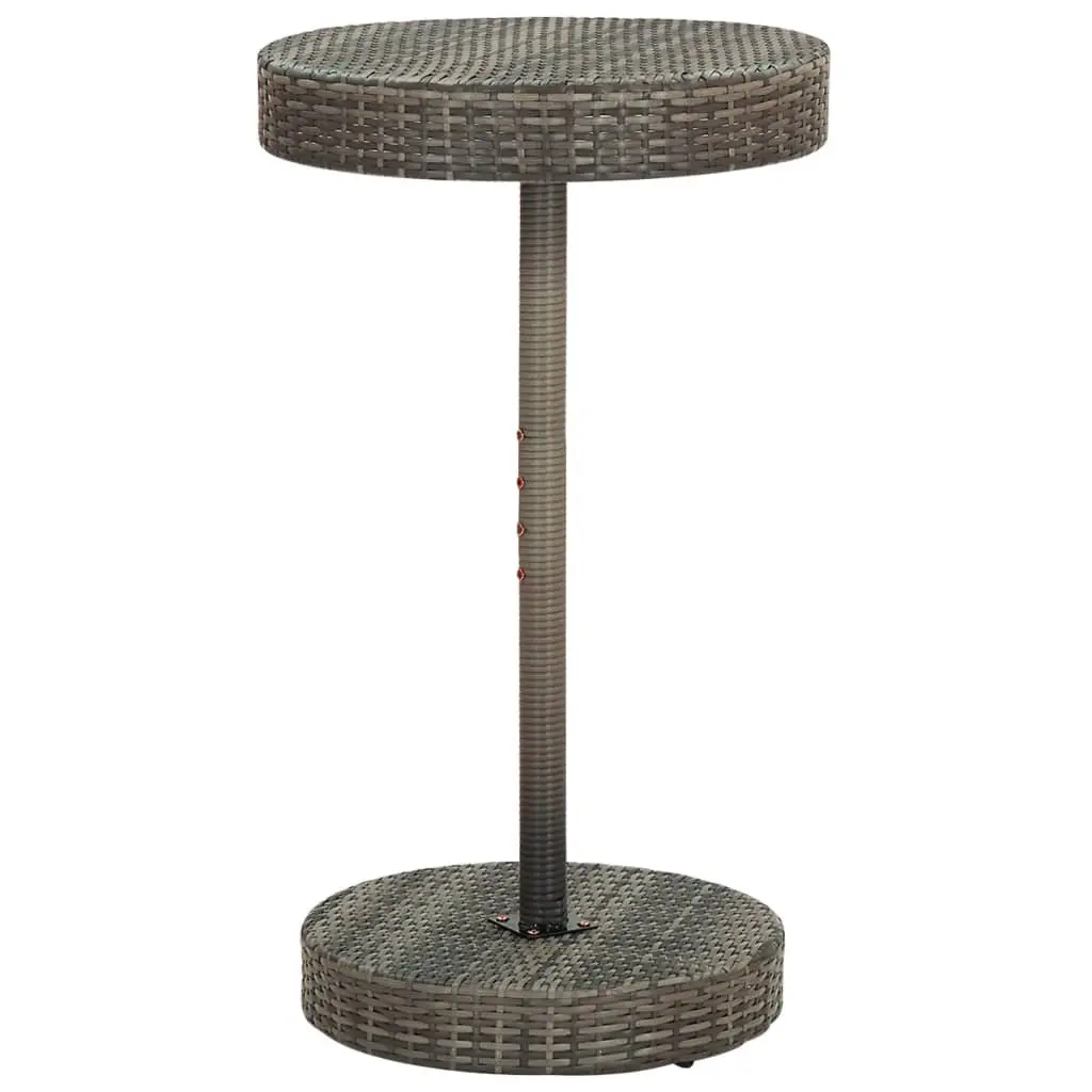 Garden Bar Set 3 Piece Outdoor Furniture with Cushions Grey Weather-Resistant PE Rattan and Powder-Coated Steel Frame