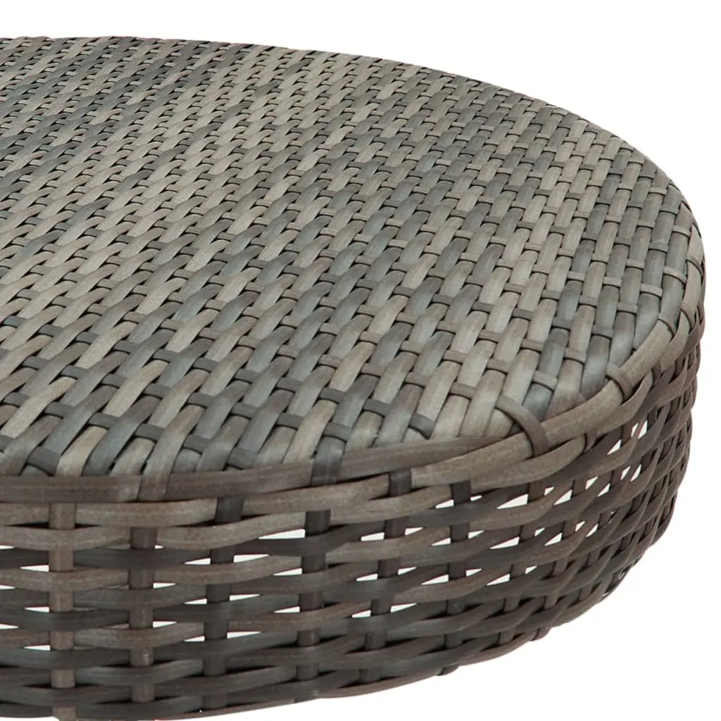 Garden Bar Set 3 Piece Outdoor Furniture with Cushions Grey Weather-Resistant PE Rattan and Powder-Coated Steel Frame