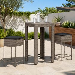 Enhance Your Outdoor Space with This Grey Garden Bar Set