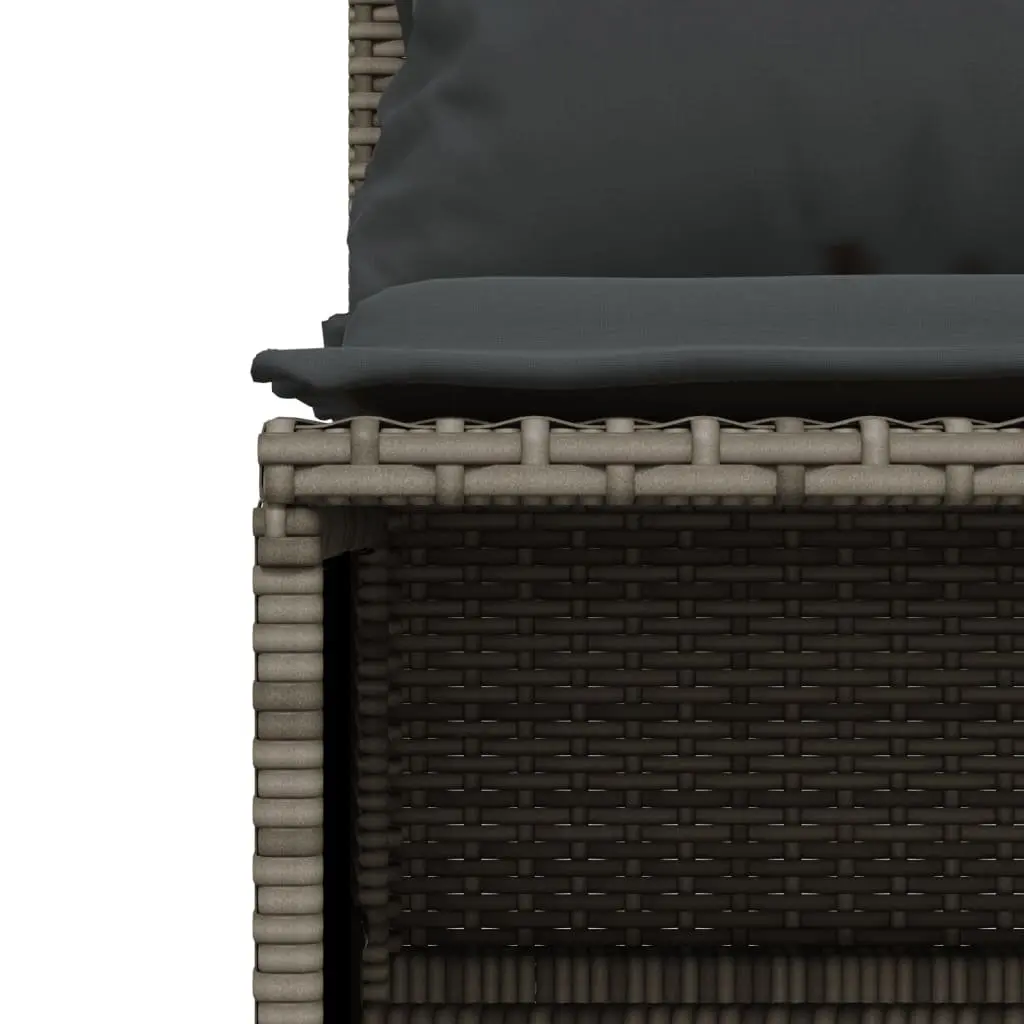 5 Piece Garden Sofa Set Grey Outdoor Patio Furniture with Cushions