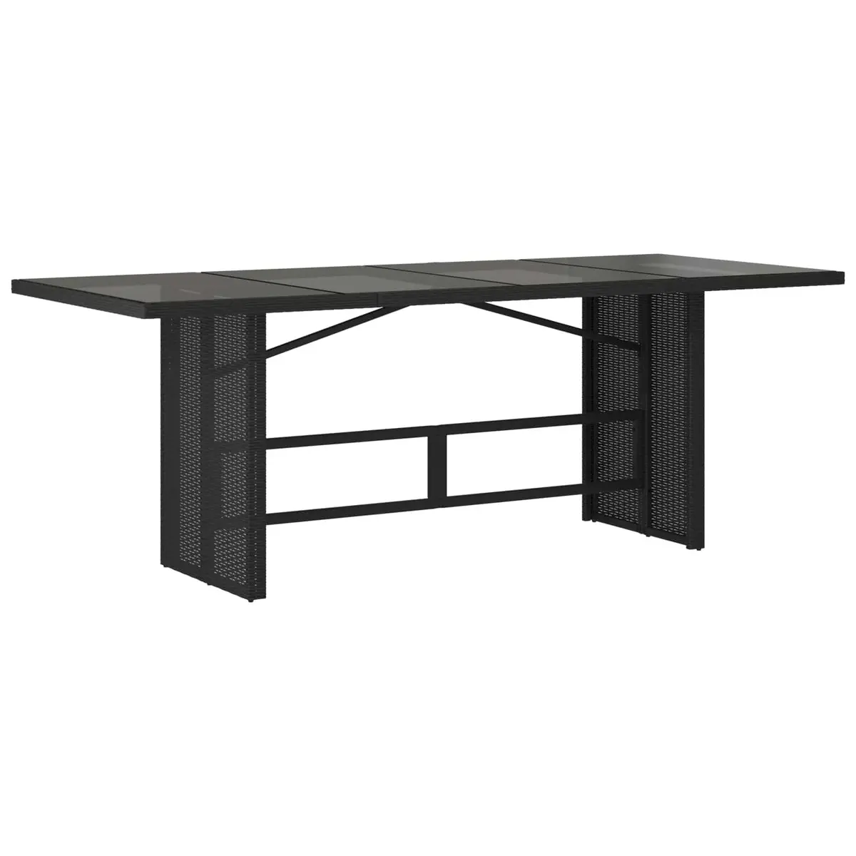 Outdoor Furniture Set 7 Piece Dining Table and Chairs Poly Rattan Black with Cushions