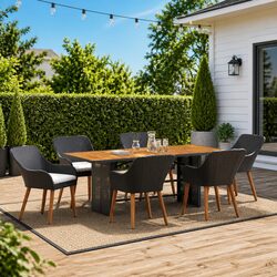 Stylish 7pc Black Garden Dining Set for Outdoor Spaces