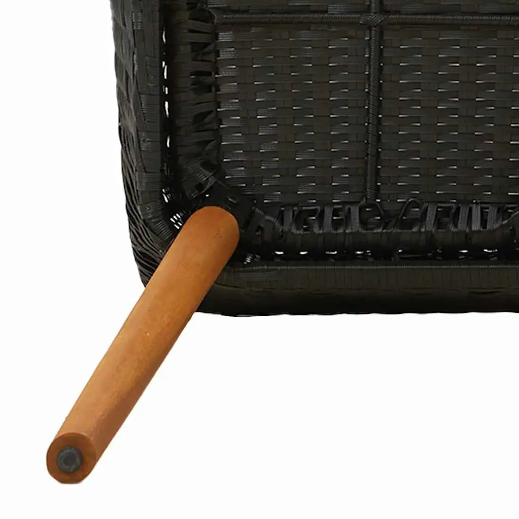 Outdoor Garden Dining Set 7pc Black Poly Rattan Chairs Table Furniture Patio