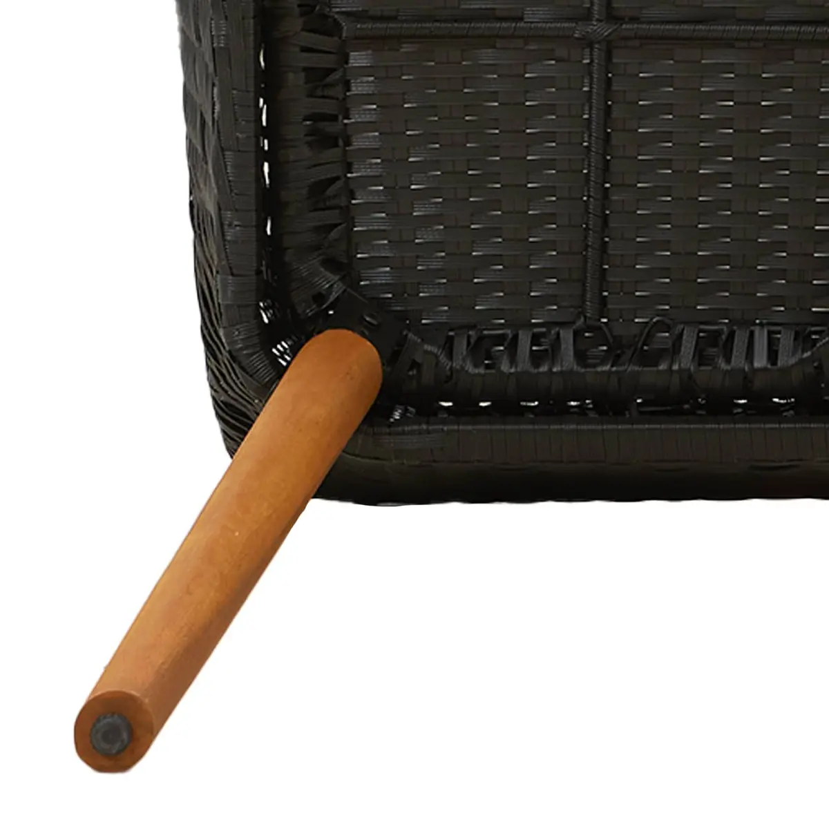 Garden Dining Set 5 Piece Black Poly Rattan Patio Table Chairs with Cushions