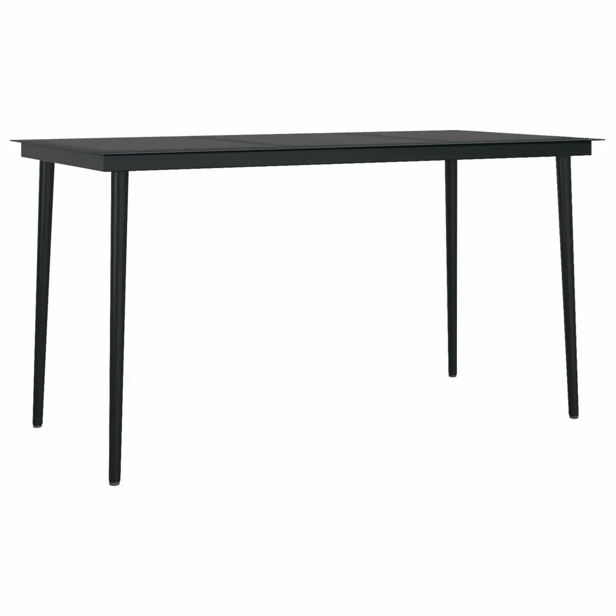 Outdoor Dining Set 5 Pieces Black Poly Rattan Table and Chair Weather-Resistant Cushions
