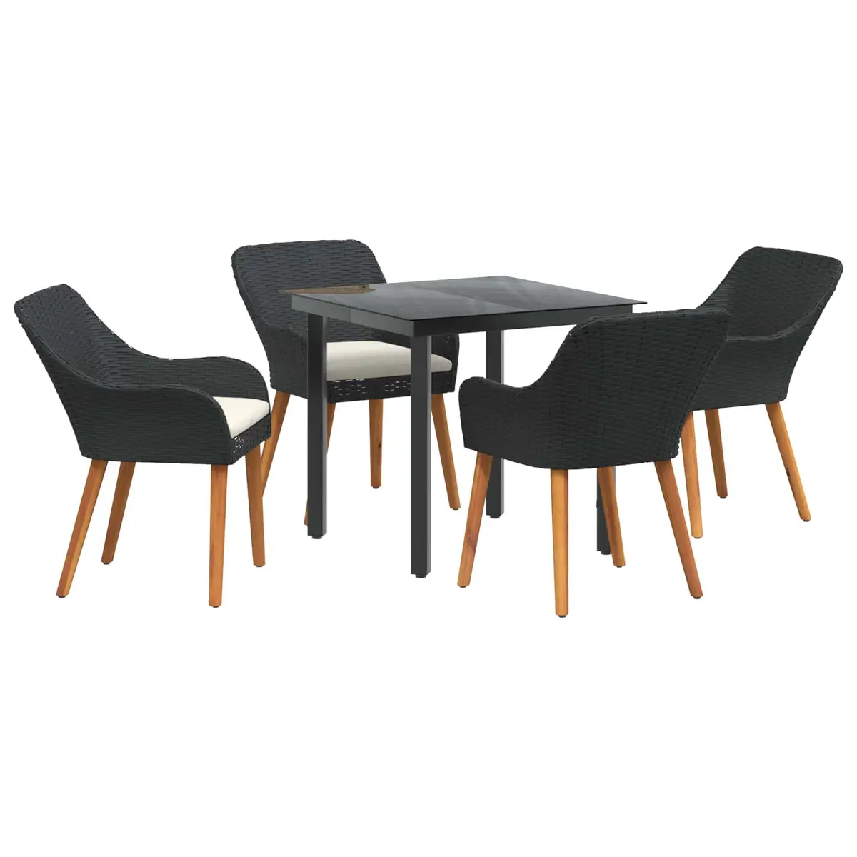 Garden Dining Set 5 Piece Outdoor Patio Furniture Table Chairs with Cushions