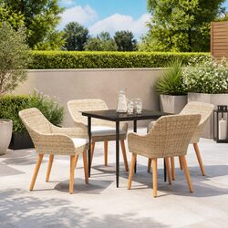 5-Piece Beige Patio Dining Set for Modern Outdoor Spaces