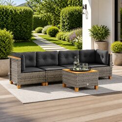 5 Piece Grey Sofa Set for Enhancing Outdoor Spaces